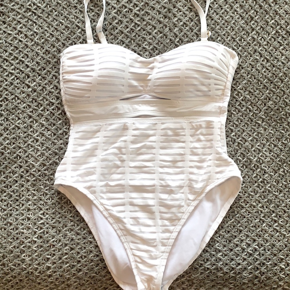 Strapless White One-Piece Swimsuit